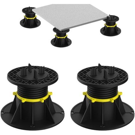 2 pièces plots terrasse réglable, universels et roulements à plaques, pour bois, pierre, usage extérieur (7-11 cm) (1/5)