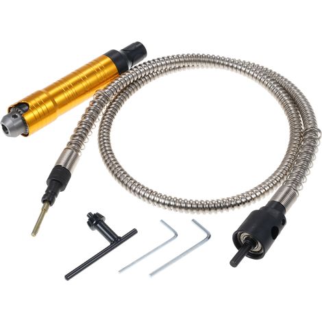 Rallonge mandrin flexible acier inoxydable polyvalente pour perceuse visseuse meule polisseuse découpe perçage gravure 110cm argent installation simple (1/5)