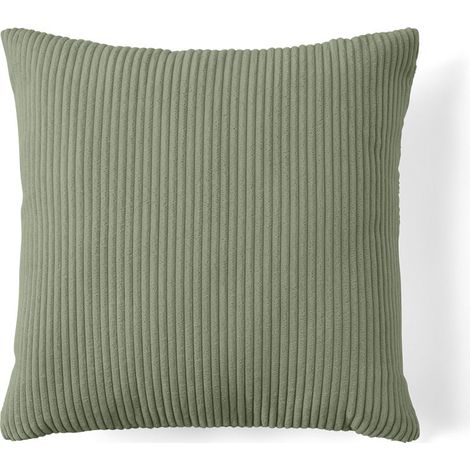 Selma - coussin - en velours côtelé - 60x60 cm - vert sauge (1/4)