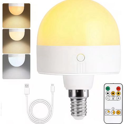 Filiyano – chargeur amovible – [LCS]E14 Ampoule rechargeable, lot de 2, 300 lm, équivalent 9 W, chargeur amovible, 3 températures de couleur (1/5)