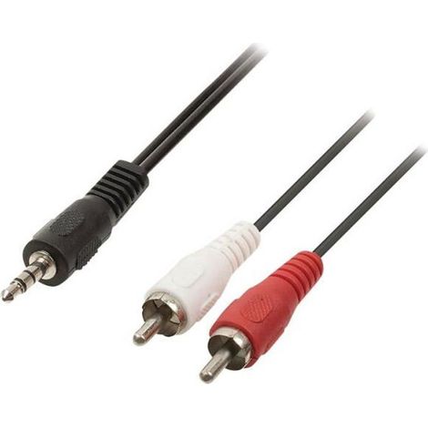 NEDIS Stereo Audio Cable - 3.5 mm Male - 2x RCA Male - 3.0 m - Noir (1/2)