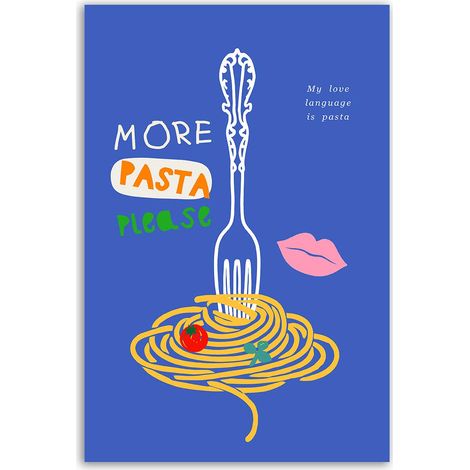 Tableau More Pasta fond bleu (1/5)