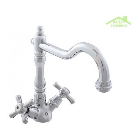 Mélangeur lavabo MORAVA RETRO pivotant en laiton chromé-Chromé-Chromé-- (1/5)