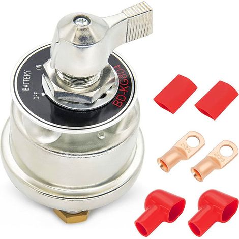 interruptores de desconexión de batería de 12V-24V, interruptor aislador de batería de 300A con terminales de cobre, interruptor de batería para automóviles, camiones, autocaravanas y barcos. (1/5)