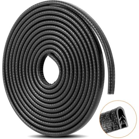 5M Protections Bord Portière de Voiture en Forme de U Protecteur pour La Porte de Voiture en Caoutchouc Anti-Collision Protéger (Noir)