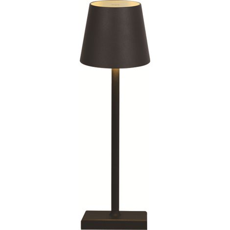 Lampe de table LED sans fil rechargeable, lampe de bureau alimentée par batterie 5200mAh, lumière portative en métal USB, mini petite lampe de chevet pour restaurant extérieur bar café, Noir (1/5)
