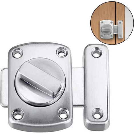 Pestillo antirrobo para puertas, cerradura giratoria de acero inoxidable, cerradura antirrobo, apta para la mayoría de los tipos de puertas. (1/5)