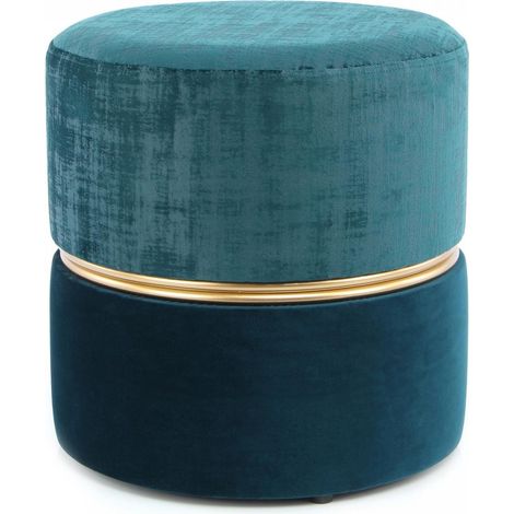 Tabouret semi artisanal ZAHA 40x40 essence et vert foncé (1/5)