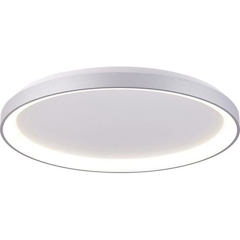 Trade Shop - MODERNE RUNDE DECKENLEUCHTE LED CCT 42W 3000K 4000K DECKENLEUCHTE WANDLEUCHTE 58CM - Silber (1/2)