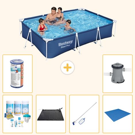 Bestway Bestway Steel Pro Rectangulaire - 300x201x66 cm - 7-pièces  S22077 (1/4)