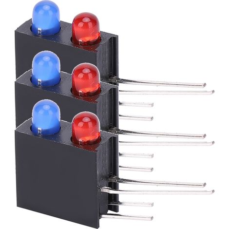 100 Pièces Support LED Noir Double Perforation Base Carrée 90° avec Éclairage Bleu Rouge 3mm (1/5)