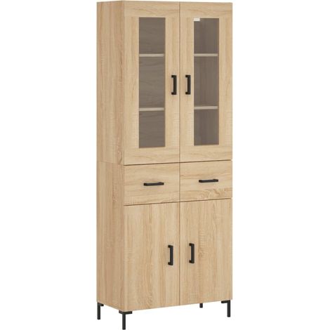 Buffet,Bahut,Meuble de Rangement haut Chêne sonoma 69,5x34x180 cm Bois d'ingénierie CFW29106 (1/5)