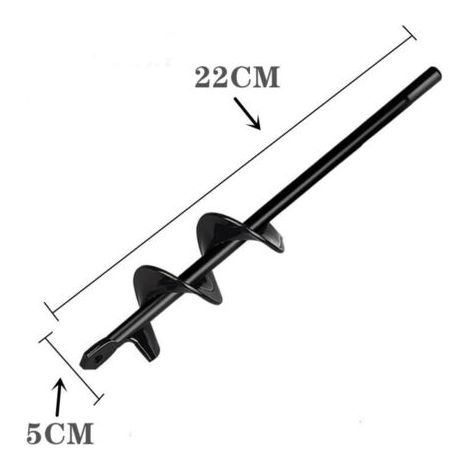 Perceuse, perceuse de sol pour l'installation de clôtures, perceuse à main, petite perceuse à barre de torsion, accessoires de jardin, ameublissement de plantation de fleurs (noir - diamètre 5 cm x lo (1/4)