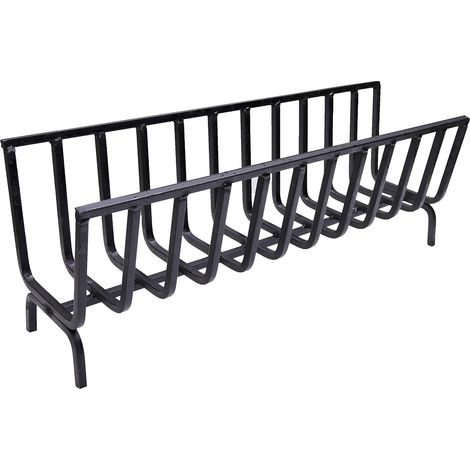 Fonderia Bongiovanni – Supporte bois poêle à bois brasero en fer pour cheminée et barbecue – Dimensions 87x25x32h cm – Épaisseur fer 14x14 mm