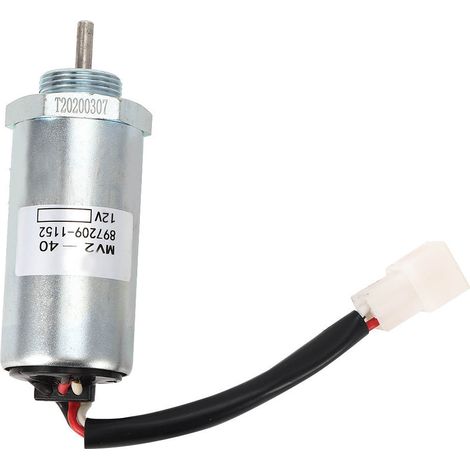 Électrovanne d'arrêt moteur, pièce pour excavatrice, boîtier en acier, bobine émaillée haute température, 12 V (1/5)