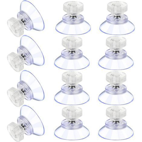 12 Grandes Ventouses Ventouses en Plastique Ventouse Anti-Collision Transparente en Caoutchouc Vis Écrou en Métal Ventouse Solide en PVC Transparent Remplacement avec Écrou de Vis (25M5-6) (1/5)
