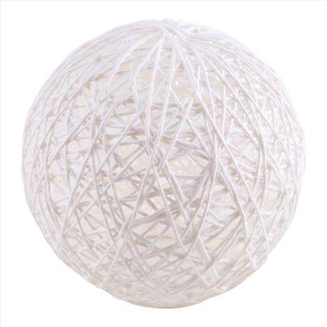Lustre en bambou blanc et rotin abat-jour sphérique en rotin en forme de nid (1/5)