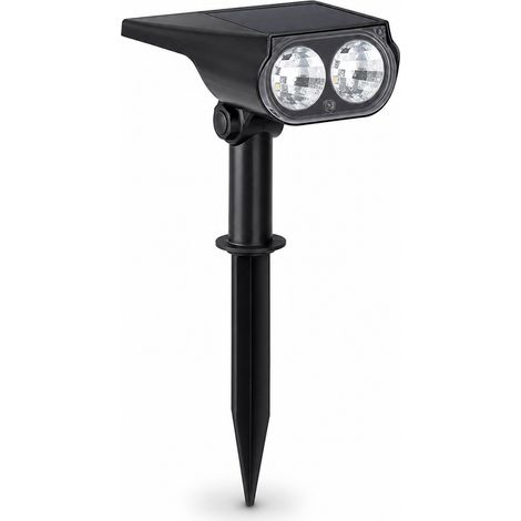Projecteur Solaire LED à Piquet pour Jardin Noir Lumière Chaude (1/5)