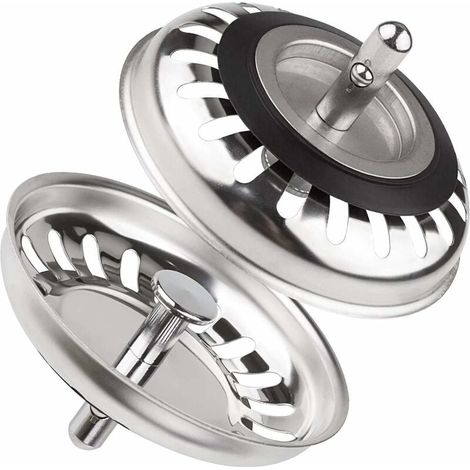 INHHUB - 2 filtros para fregadero de cocina (acero inoxidable 304, 79 mm de diámetro) (1/5)
