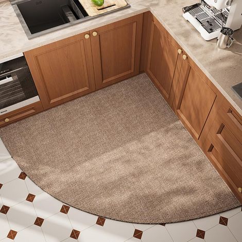 Tapis Angle Triangle 90x90cm A, Lavable/Antidérapant/Super Absorbant, Cuisine/Évier, Imitation Tressé