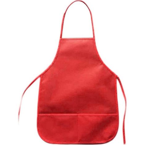 Tablier Enfant - Tissu Non Tissé - 36 x 48 cm - Pour Peinture Cuisine Arts Plastiques - Rouge (1/5)