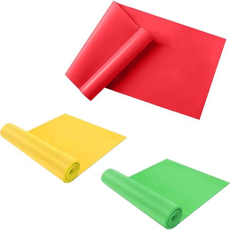 Bandes Élastiques - Résistance Progressive 5 Niveaux - Pour Rééducation Physiothérapie Yoga Pilates Fitness - Lot de 5 (1/5)