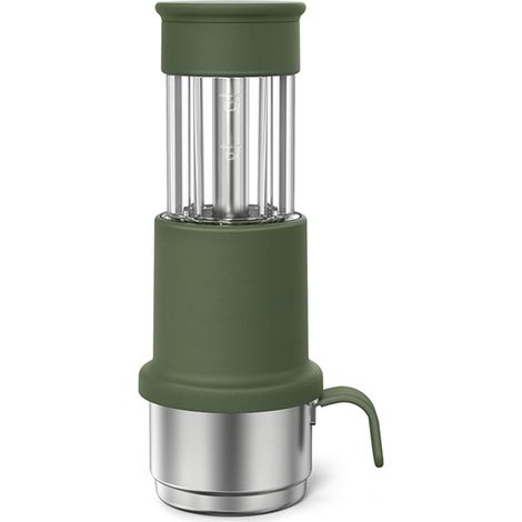 Cafetera portátil 2 en 1 para llevar, compatible con cápsulas Nespresso y café molido, con taza de acero inoxidable de 120 ml y depósito de agua de 80 ml. (1/5)