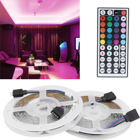 Bande LED RGB 60 LED DC12V avec télécommande 44 touches, 10 m, pour la décoration intérieure. (1/5)