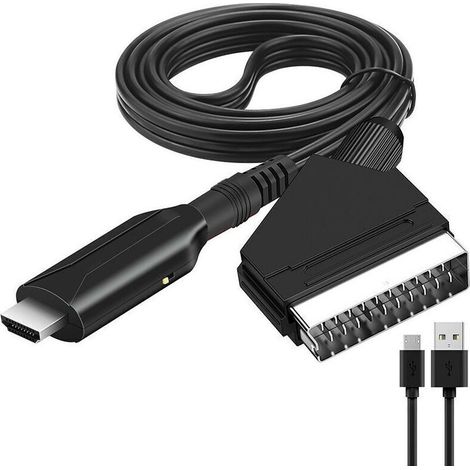 Adaptateur péritel vers HDMI – Convertisseur péritel vers HDMI 720P/1080P – Compatible avec DVD, Blu-ray, Xbox – Câble USB inclus - TV 720 P (1/5)