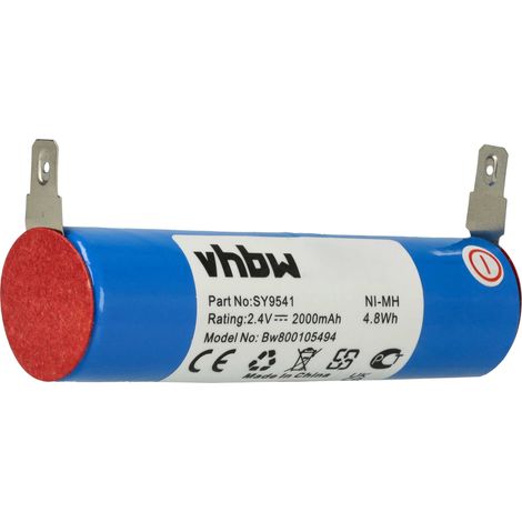 vhbw 1x Akku kompatibel mit Ariete Grati Käsereibe Käsereibe Käsemühle (2000 mAh, 2,4 V, NiMH)