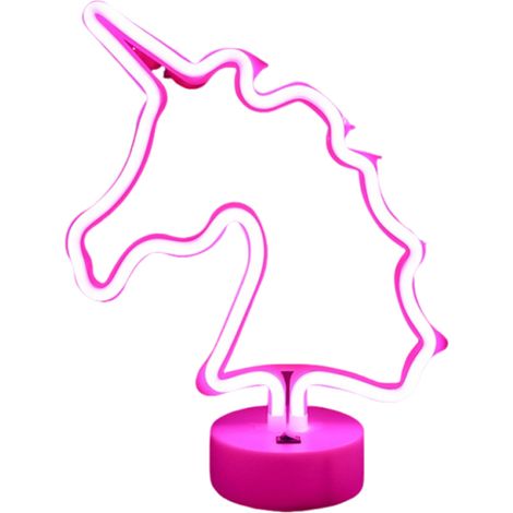 1 Lampe néon Licorne Arc-en-ciel, forme cœur, double alimentation USB et batterie, avec télécommande, pour chambre d'enfant (1/5)