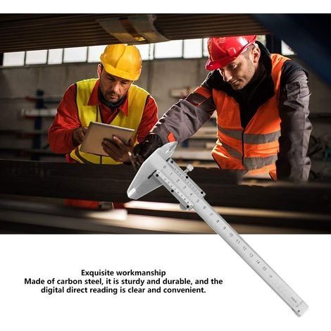 Digitaler Messschieber, Messfuß aus Kohlenstoffstahl, Mikrometer-Messgerät mit Kunststoff-Aufbewahrungskoffer für Messungen von 0–150 mm / 0–6 Zoll (1/4)