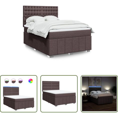 Matelas à ressorts ensachés - Sommier à lattes de lit avec matelas Marron foncé 140x200 cm (1/5)