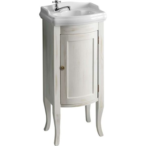 Sapho Retro - Mueble de lavabo, 37x85x29 cm, blanco antiguo 1641 (1/5)