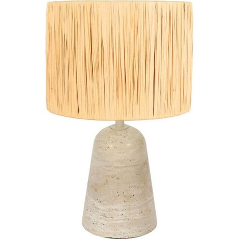 Pierre de lampe de table Travino avec une cagoule en paille de 20 cm Ø - 4556CR