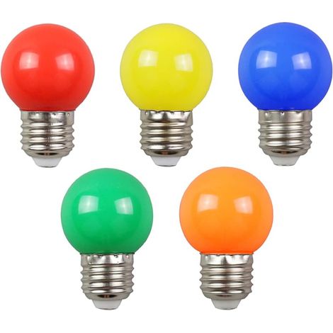 Packung mit 20 B22 2W Bajonett-LED-Lampen in Rot, Gelb, Orange, Grün und Blau. Bruchsicher (entspricht 20W). (1/4)