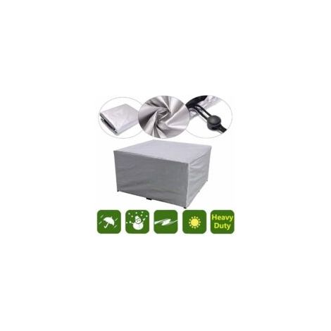 Funda protectora impermeable para muebles de exterior de tela Oxford 210D, color plata, para jardín, 180x180x90 cm - Crezuo (1/3)