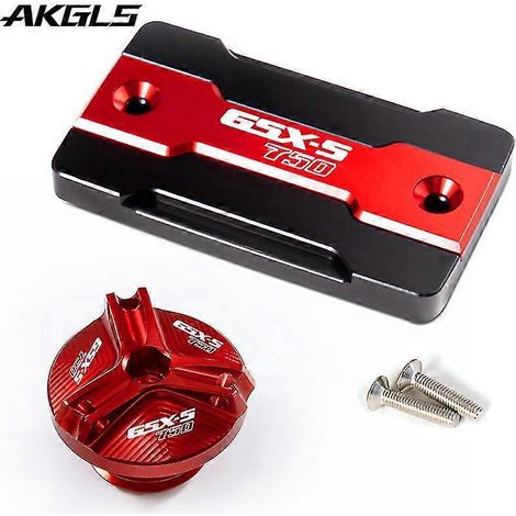 Accessoires de protection pour bouchon de réservoir et bouchon de remplissage de carburant (frein avant) pour Suzuki GSX-S750 (GSX-S750, GSX-S 750, GSX S750) - Jeu de protections rouges (1/5)