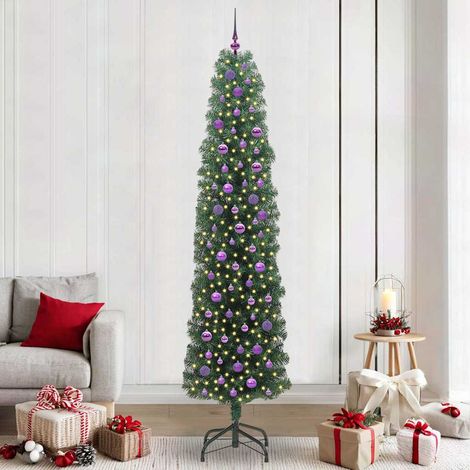 Künstlicher Weihnachtsbaum mit 300 LEDs mit Ständer Grün 240 cm