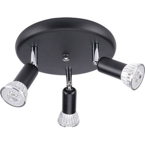 LED Ceiling Light 3 Spot Adjustable Ceiling Light 3xGU10 Ceiling Light Adjustable Angle LED Spotlight 220V Indoor Lighting for Bedroom Kitchen Living Room Corridor (Without Bulbs) [Energy Class F] (1/5)