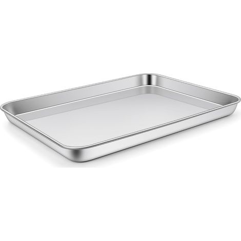 Plaque de cuisson rectangulaire en acier inoxydable (1, 40,5 x 30,5 x 2,5 cm) (1/5)