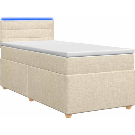 Maison Exclusive - Letto box spring con materasso Crema 90 x 190 cm Tessuto (1/5)
