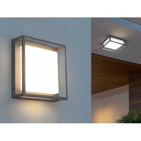 LED Außen Wand- Deckenleuchten 2er SET im Bauhaus Stil, Anthrazit, 30cm breit (1/5)