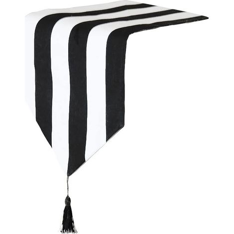 Chemin de table Western Classic Stripe 12 "x 63" (noir + blanc) (1/5)