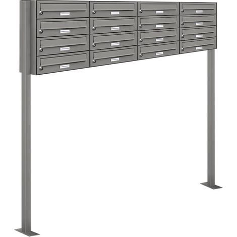 16er Premium Standbriefkasten RAL 9007 freistehend Postkasten Ständer 4x4 (1/5)