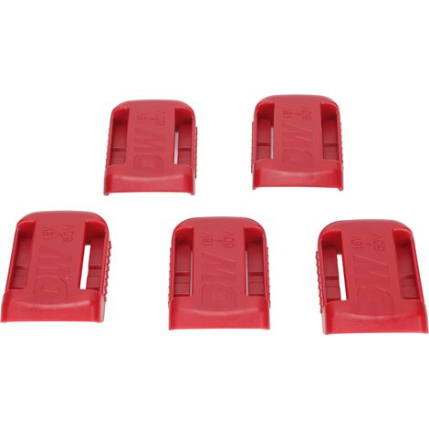 5 pièces Support de Batterie au Lithium pour Outils Électroportatifs, Rack de Stockage avec Trous de Vis Fraisés pour Batterie DW Rouge (1/5)