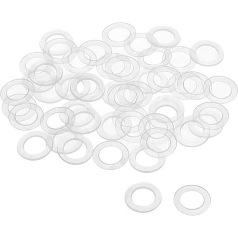 Rondelle Nylon Plat Joint Étanchéité M8 13mm OD 8mm ID 0.8mm Épaisseur pour Robinet Tuyau Eau Transparent Paquet de 50 (1/4)