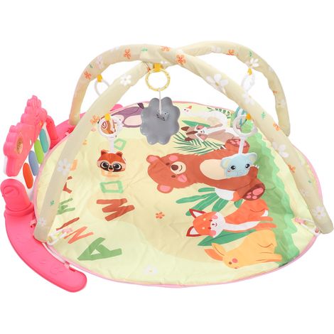 Tapis d'éveil rond pour bébé, tapis de jeu pour bébé, tapis de gym avec piano, support musical et puzzle d'éveil pour bébés et jeunes enfants (1/5)