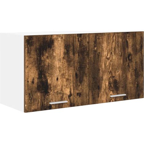 Armadio a parete moderno con ampio spazio di archiviazione 80 x 31 x 40 cm in legno multistrato rovere fumé 020053229