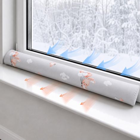 Boudin de Porte pour Portes et fenêtres - 90 cm - Coussin de positionnement latéral - Protection Acoustique - Coton - Lapin (1/5)